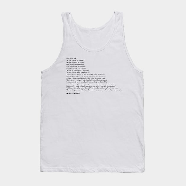 Rebecca Yarros Quotes Tank Top by qqqueiru